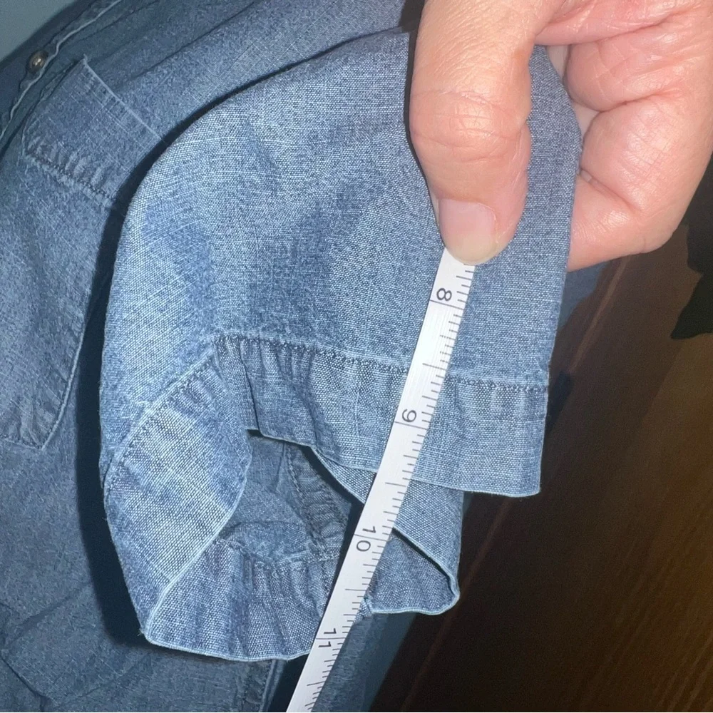 Banana Republic Blue Casual Button Down Shirt‎ Denim Short Sleeve Large Cotton